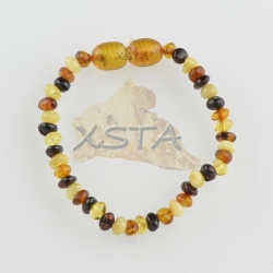 Amber teething bracelet multicolour polished